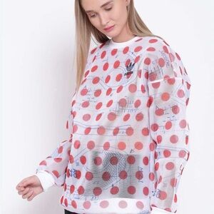 Adidas Originals Osaka Spotted Meshed Graphic Sweatshirt-Size Small-Oversized.